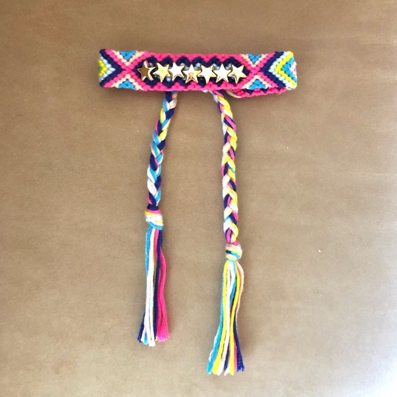 Stars Gold Charms Woven Bracelet- New - Picture 3 of 10